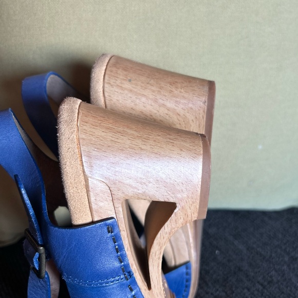 Dansko | Tasha Royal Blue Cut Out Heel  Blue Wedge Sandals | Sz 40